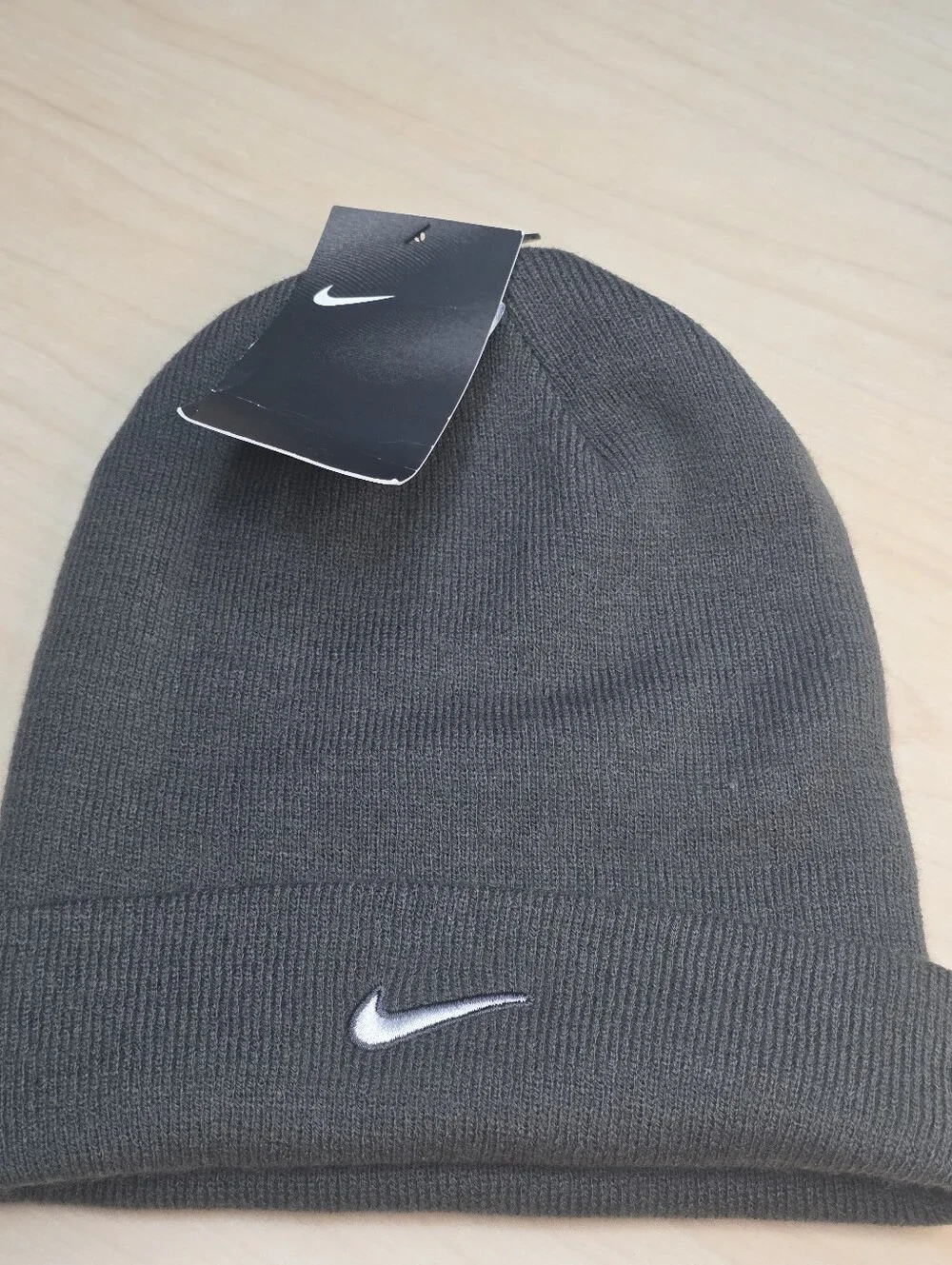 NWT Nike x Vivint.Solar Knit Beanie / Winter Hat - Cool Gray (Unisex One Size)